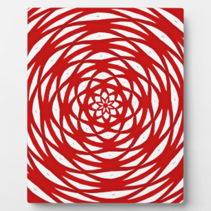Red White Christmas Modernes Circle Design Muster Fotoplatte