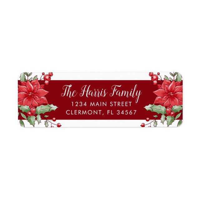 Red White Christmas Poinsettia Holly Berry (Vorne)