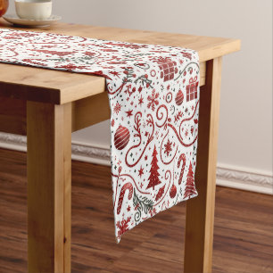 Red White Christmas Table Runner Mittelgroßer Tischläufer
