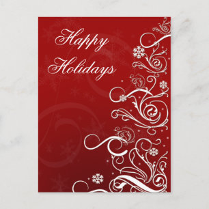 Red White Christmas Tree Corporal Holiday Card Feiertagspostkarte