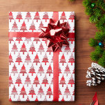 Red White Christmas Tree Quilt Pattern Geschenkpapier<br><div class="desc">Red White Christmas Tree Quilt Muster Wrapping Paper</div>