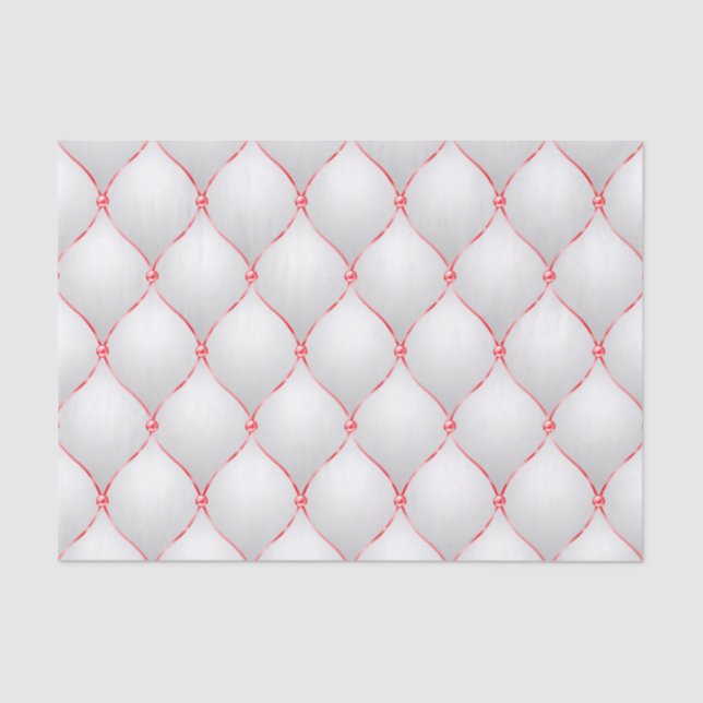 RED & WHITE CHRISTMAS TUFTED PATTERN SEIDENPAPIER (Vorderseite)