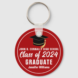 Red White Class of 2023 Personalisiert Graduate Gi Schlüsselanhänger