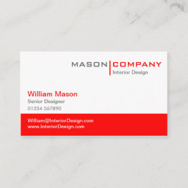 Red & White Corporate Business Card Visitenkarte