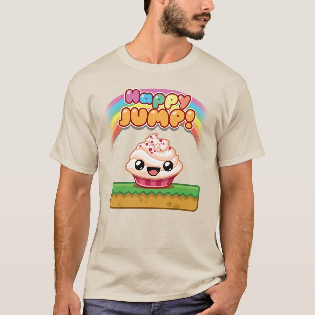Red/White Cupcake - Happy Jump T-Shirt (Vorderseite)