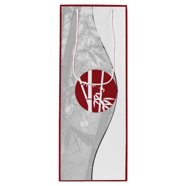Red & White Custom Image & Custom Logo Weingeschen Geschenktüte Für Weinflaschen (Vorderseite)