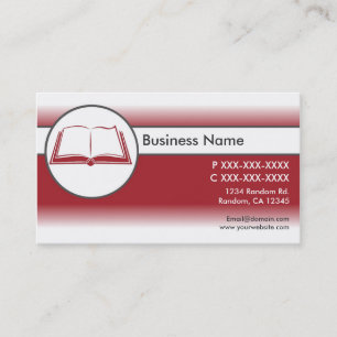 Red white custom open book Visitenkarten Visitenkarte