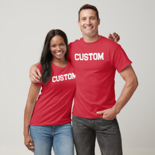 Red & White CUSTOM University T - Shirt