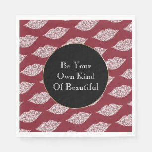 Red White Diamond Lippen Serviette