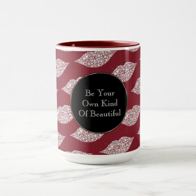 Red White Diamond Lippen Tasse (Zentrum)