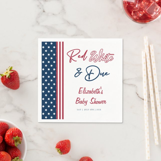Red White & Due 4. Juli Babydusche Serviette (Beispiel)