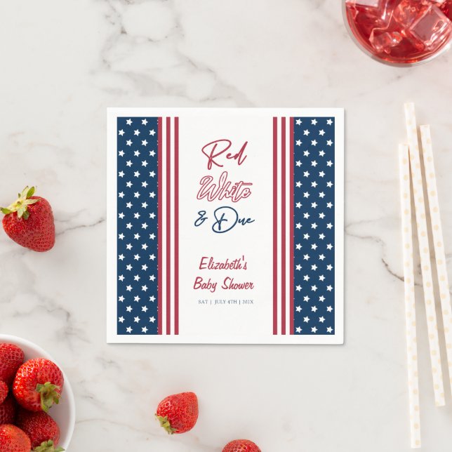 Red White & Due 4. Juli Babydusche Serviette (Beispiel)