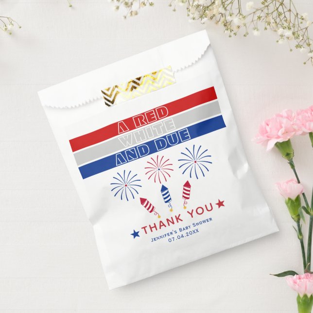 Red White Due 4. Juli Feuerwehr Baby Dusche Geschenktütchen (Versiegelt)