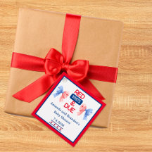Red White Due Baby Dusche 4. Juli Gefallen Tags