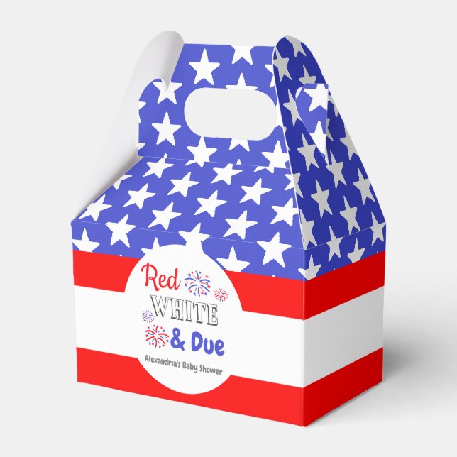 Red White & Due Baby Dusche Geschenkschachtel (Vorderseite)