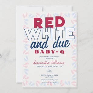Red White & Due BABY-Q GRILLEN 4. Juli Baby Shower Einladung
