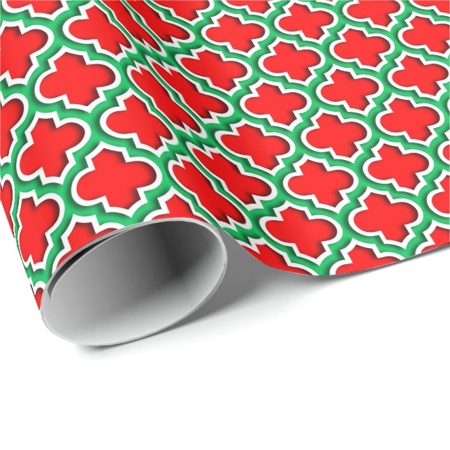 Red White Emerald Green marokkanisches Quarzglas # Geschenkpapier (Rolleneckpunkt)