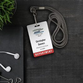 Red White Employee ID Large Logo Ausweis