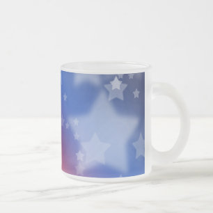 Red White et Blue Stars Patriotic Frosted Mug