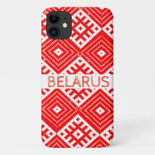 Red White Folk Muster Belarus iPhone 11 Fall Case-Mate iPhone Hülle
