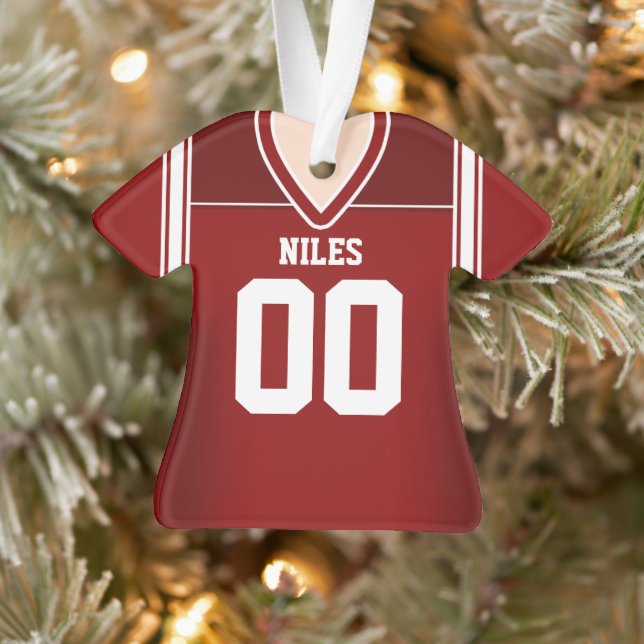 Red/White Football Jersey Ornament (Baum)