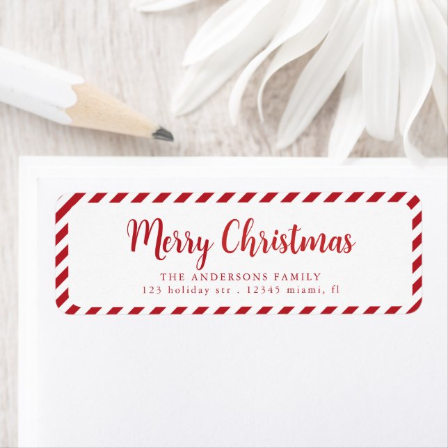 Red White Frohe Weihnachtsstreifen (Insitu)