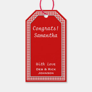 Red-White Gingham-HANG TAG TEMPLATE Geschenkanhänger