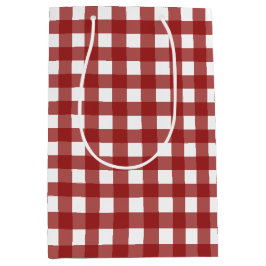 Red White Gingham Karo Kariert Mittlere Geschenktüte