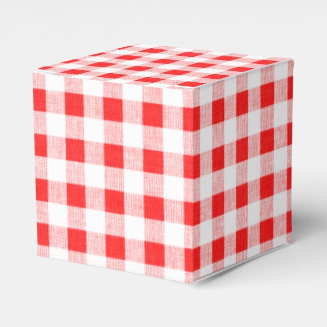 Red White Gingham Pattern Geschenkschachtel (Vorderseite)