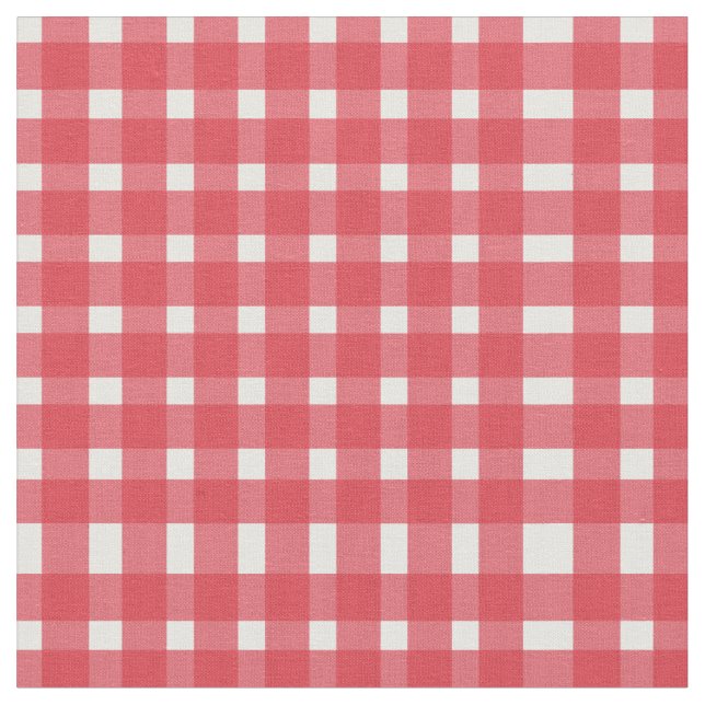 Red White Gingham Pattern Stoff (Nahaufnahme)