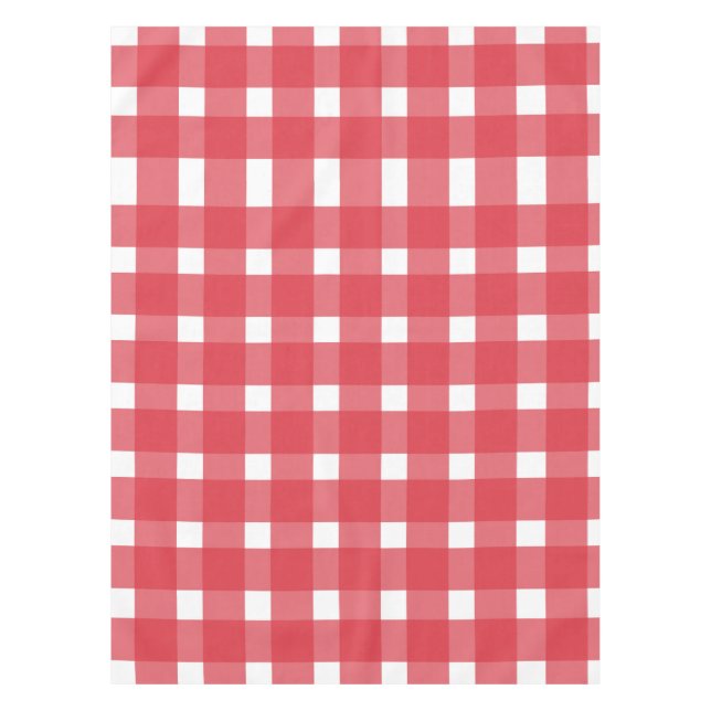 Red White Gingham Pattern Tischdecke (Vorderseite)