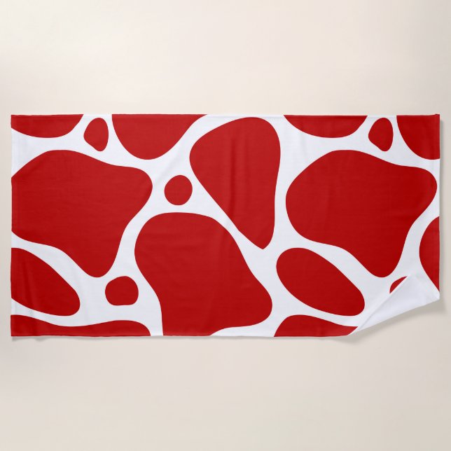 Red & White Giraffe Pattern Strandtuch (Vorderseite)