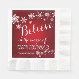 Red White glaubte Weihnachten Party Custom Serviette