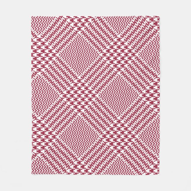 Red White Glen Kariert: Tweed Tartan Fleecedecke (Vorderseite)