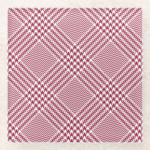 Red White Glen Kariert: Tweed Tartan Glasuntersetzer