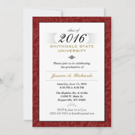 Red White & Gold (pour elle) Élégante Invitation d