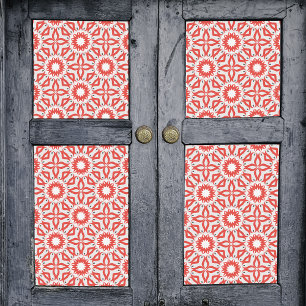 Red White Gray Ethnic Boho Chic Mosaic Geometric Seidenpapier