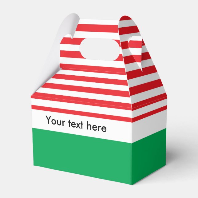 Red White Green Christmas Gastgeschenk Boxes Geschenkschachtel (Vorderseite)