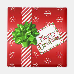 Red White Green Frohe Weihnachtsschneeflocken Magn Magnet