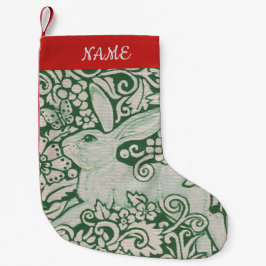 Red White Green Rabbit Strumpf Personalize Folk Kleiner Weihnachtsstrumpf
