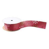 Red White Green Snowflake mit Red Backing