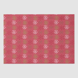 Red White Green Snowflake mit Red Backing Seidenpapier