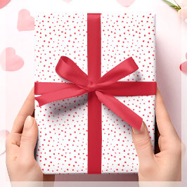 Red & White Heart Geschenk Geschenkpapier