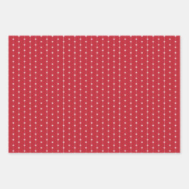 Red & White Hearts Script Liebe Valentine's Day Geschenkpapier Set