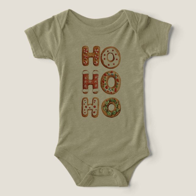 Red White Ho Ho Ho Gingerbrei Keks Weihnachten (Design Vorderseite)