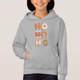 Red White Ho Ho Ho Gingerbrei Keks Weihnachten Hoodie