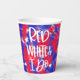 Red White I Do 4. Juli Bachelorette Pappbecher
