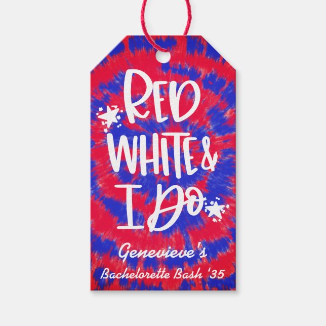 Red White I Do 4. Juli Junggeselinnen-Abschied Geschenkanhänger (Vorderseite)
