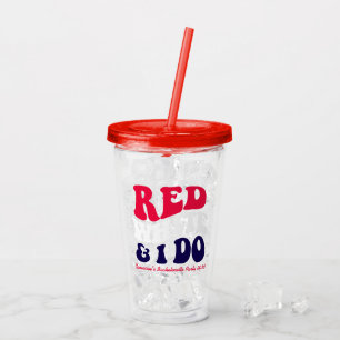 Red White I Do Retro American Junggeselinnen-Absch Acryltrinkbecher