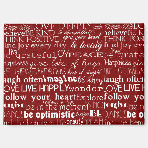 Red White Inspirational Words Weihnachten Magnet